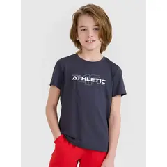 4F koszulka sportowa t-shirt dziecięcy 4FJWSS25TFTSM1209 szara, Kolor: szary, Rozmiar: 158/164