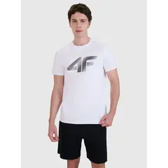 4F t-shirt męski koszulka bawełniana 4FWMM00TTSHM2257 biały, Kolor: biały, Rozmiar: S