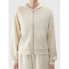 4F bluza dresowa damska na zamek 4FWSS25TSWSF1577 beżowa, Kolor: beżowy, Rozmiar: L, 2 zdjęcie