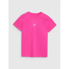 4F koszulka sportowa t-shirt dla dziewczynki 4FJWSS25TFTSF1185 różowy, Kolor: różowy, Rozmiar: 146/152, 5 zdjęcie