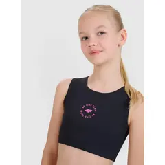 4F biustonosz sportowy szybkoschnący dziewczęcy 4FJWSS25USBAF148 czarny, Kolor: czarny, Rozmiar: 146/152, 2 zdjęcie