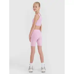 4F krótkie legginsy dziecięce sportowe 4FJWSS25TFSTF041 czarne, Kolor: różowy, Rozmiar: 158/164, 3 zdjęcie