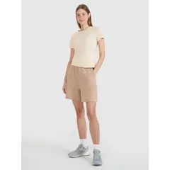 4F koszulka bawełniana damska do ćwiczeń 4FWSS25TTSHF2351 beżowa, Kolor: beżowy, Rozmiar: S, 5 zdjęcie