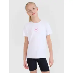 4F koszulka sportowa t-shirt dla dziewczynki 4FJWSS25TFTSF1185 biały, Kolor: biały, Rozmiar: 158/164