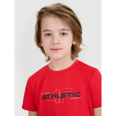 4F koszulka sportowa t-shirt dziecięcy 4FJWSS25TFTSM1209 czerwona, Kolor: czerwony, Rozmiar: 158/164, 2 zdjęcie
