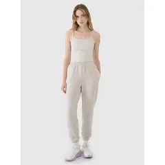 4F koszulka na ramiączkach top damski 4FWSS25TSLEF127 beżowa, Kolor: beżowy, Rozmiar: S, 4 zdjęcie