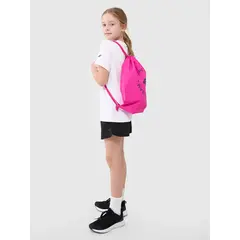4F komplet dziewczęcy na w-f koszulka, spodenki i worek na buty 4FJWSS25TAPSF023, Kolor: czarny, Rozmiar: 158/164