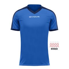 GIVOVA koszulka sportowa męska t-shirt treningowy MAC04 niebiesko-czarna, Kolor: błękitny, Rozmiar: 2XL