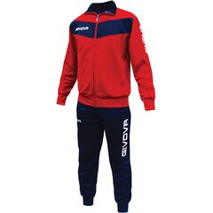 GIVOVA dres męski komplet spodnie i bluza TR018 czerwony, Kolor: czerwony, Rozmiar: M