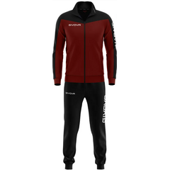 GIVOVA dres męski komplet spodnie i bluza TR036 czerwony, Kolor: grantowy, Rozmiar: 2XL
