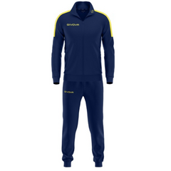 GIVOVA dres męski komplet spodnie i bluza TR033 żółty, Kolor: żółty, Rozmiar: S
