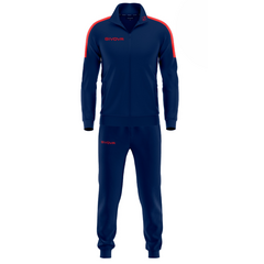 GIVOVA dres męski komplet spodnie i bluza TR033 czerwony, Kolor: czerwony, Rozmiar: S