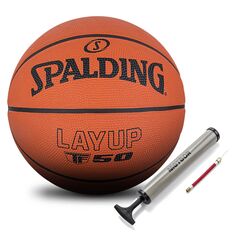 SPALDING piłka do koszykówki treningowa LAYUP TF-50 + POMPKA, Kolor: pomarańczowy, Rozmiar: 6