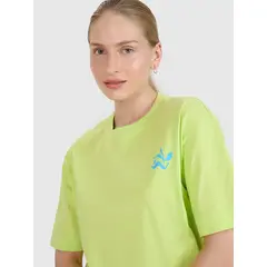 4F t-shirt damski koszulka bawełniana 4FWSS25TTSHF1967 zielona, Kolor: zielony, Rozmiar: L, 4 zdjęcie