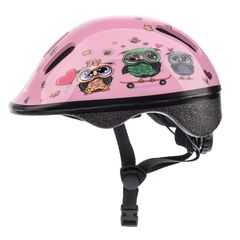 Meteor Kask rowerowy KS06 Little owl, Kolor: różowy, Rozmiar: 44-48