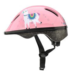 Meteor Kask rowerowy dziecięcy KS06 Lhama, Kolor: jasnoróżowy, Rozmiar: 44-48