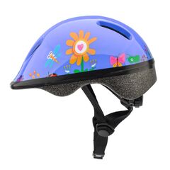Meteor Kask rowerowy dziecięcy KS06 Garden, Kolor: niebieski, Rozmiar: 44-48