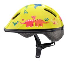 Meteor Kask rowerowy dziecięcy KS06 Dino, Kolor: żółty, Rozmiar: 44-48