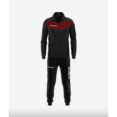 GIVOVA dres sportowy męski komplet bluza i spodnie Triacetato czarny/czerwony