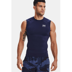 UNDER ARMOUR koszulka na siłowinię męska UA HG Comp SS granatowa, Kolor: granatowy, Rozmiar: XXL