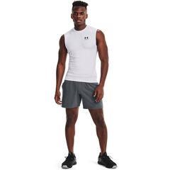 UNDER ARMOUR koszulka na siłowinię męska UA HG Comp SS biała, Kolor: biały, Rozmiar: L