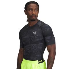 UNDER ARMOUR koszulka treningowa na siłownie męska HG Printed czarna, Kolor: moro, Rozmiar: XL