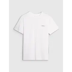 4F t-shirt męski koszulka bawełniana 4FWSS25TTSHM2003 biała, Kolor: biały, Rozmiar: XL, 5 zdjęcie