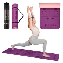 HMS mata fitness do ćwiczeń jogi YM10 fioletowa, Kolor: fioletowy, Rozmiar: one size