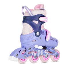 NILS EXTREME rolki regulowane dla dziewczynek z kauczukowymi kołami NA13102, Kolor: fioletowy, Rozmiar: 30-33, 3 zdjęcie