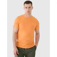 4F t-shirt męski koszulka bawełniana 4FWSS25TTSHM2003 pomarańczowa, Kolor: pomarańczowy, Rozmiar: L