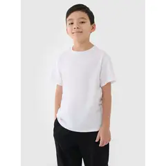 4F koszulka bawełniana t-shirt dla chłopca 4FJWMM00TTSHM2330 biała, Kolor: biały, Rozmiar: 122