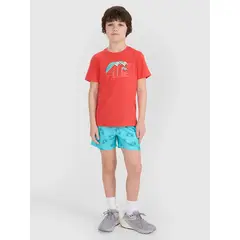 4F t-shirt bawełniana koszulka chłopięca 4FJWSS25TTSHM1917 Czerwona, Kolor: czerwony, Rozmiar: 152, 3 zdjęcie