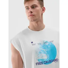 4F koszulka bez rękawów męska 4FRSS24TSLEM148 biała, Kolor: biały, Rozmiar: XL, 3 zdjęcie