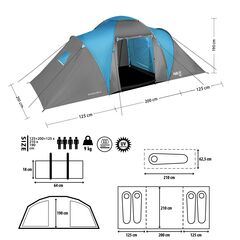 NILS CAMP namiot turystyczny 4 osobowy NC6431 HIGHLAND, Kolor: szary, 2 zdjęcie
