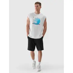 4F koszulka bez rękawów męska 4FRSS24TSLEM148 biała, Kolor: biały, Rozmiar: XL, 4 zdjęcie