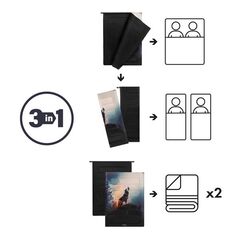 NILS CAMP śpiwór turystyczny 3w1 dwuosobowy WOLF NC3601, Kolor: czarny, 3 zdjęcie