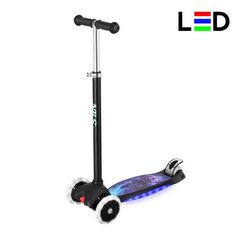 NILS EXTREME hulajnoga trójkołowa świecąca LED HLB1310 czarny, Kolor: czarny, Rozmiar: one size