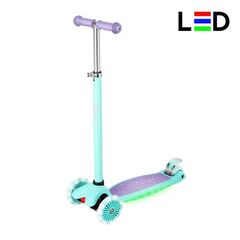 NILS EXTREME hulajnoga trójkołowa świecąca LED HLB1310 fioletowa, Kolor: fioletowy, Rozmiar: one size