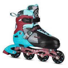 NILS EXTREME rolki rekreacyjne z kauczukowymi kołami NA13810 TWIST niebieskie, Kolor: niebieski, Rozmiar: 39-42