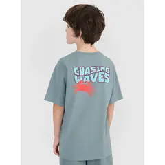 4F t-shirt bawełniany koszulka chłopięca 4FJWSS25TTSHM1914 zielona, Kolor: zielony, Rozmiar: 158, 5 zdjęcie