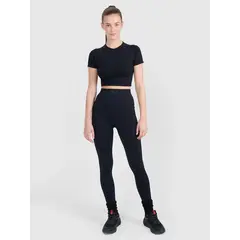 4F legginsy sportowe damskie bezszwowe do ćwiczeń 4FRSS25TFTIF390 czarne, Kolor: czarny, Rozmiar: XS/S