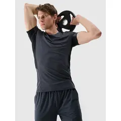 4F koszulka męska t-shirt treningowa 4FWSS25TFTSM1345 szara, Kolor: szary, Rozmiar: M, 4 zdjęcie