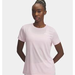 UNDER ARMOUR koszulka sportowa t-shirt damski Tech SSC - Solid różowa, Kolor: różowy, Rozmiar: S