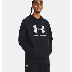 UNDER ARMOUR bluza bawełniania z kapturem UA Rival Fleece Logo HD czarna, Kolor: czarny, Rozmiar: L