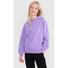 4F bluza bawełniana dziecięca z kapturem 4FJWSS25TSWSF1854 fioletowa, Kolor: fioletowy, Rozmiar: 158