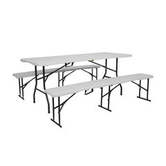 NC3404 SKŁADANA ŁAWKA OGRODOWA 183 CM BIAŁA NILS CAMP, 6 zdjęcie