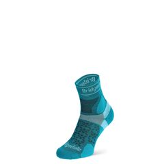 Bridgedale Skarpety damskie do biegania Trail Run Ultralight T2 Merino Sport 3/4 teal, Kolor: szary, Rozmiar: S (35-37)