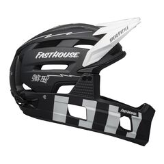 Kask full face BELL SUPER AIR R MIPS SPHERICAL matte czarny biały fasthouse, Kolor: biało-czarny, Rozmiar: M (55-59 cm)