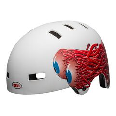 Kask juniorski BELL SPAN matte biały eyes, Kolor: biało-czerwony, Rozmiar: 49-53, 2 zdjęcie