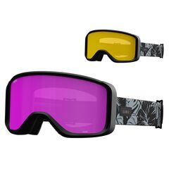 Gogle zimowe GIRO SAGEN czarny & szary BOTANICAL LX (szyba AMBER różowy 19-42% S2 + szyba żółty 00% S2)